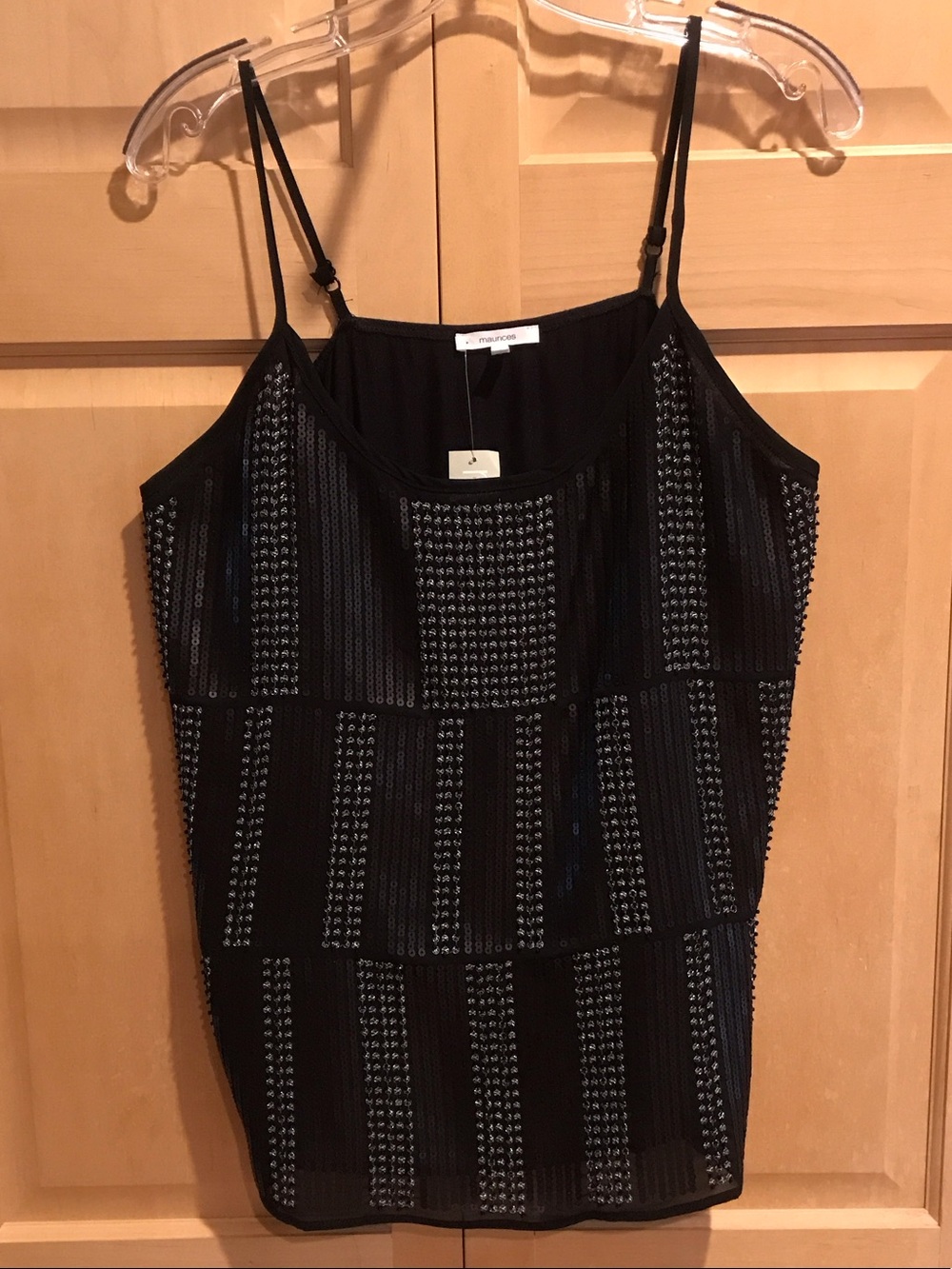 New Maurices Black Cami Tank with Thin Straps